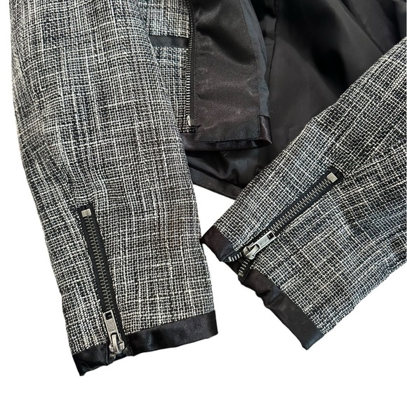 H&M Cropped Black White Blazer Size 8 - Picture 10 of 17